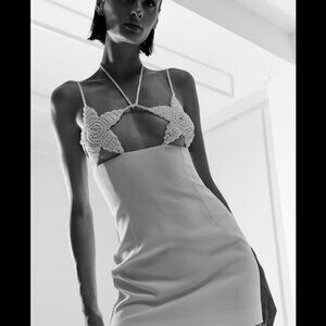 NWT ILA White Fever-Mini Dress With Handmade Star Details Size 38